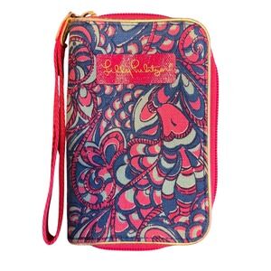 Lilly Pulitzer Pink Abstract Multicolored Phone/Wallet Wristlet‎